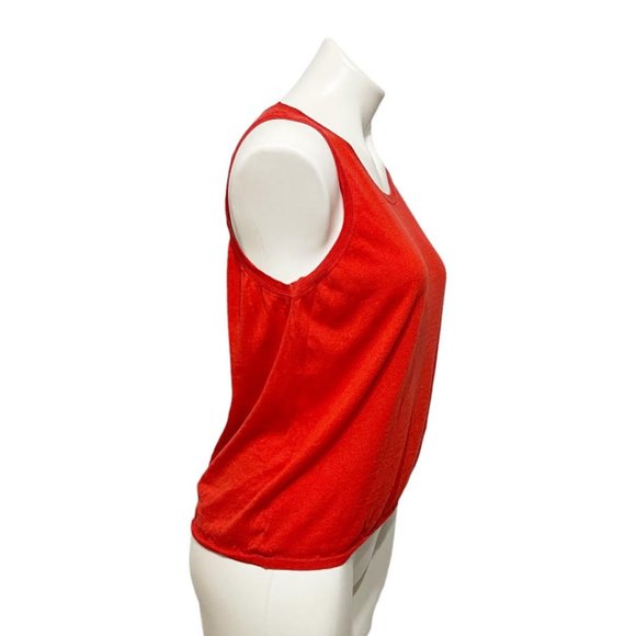 TSE Made in Italy Large Red/Orange Crewneck Sleeveless Top - Picture 3 of 7